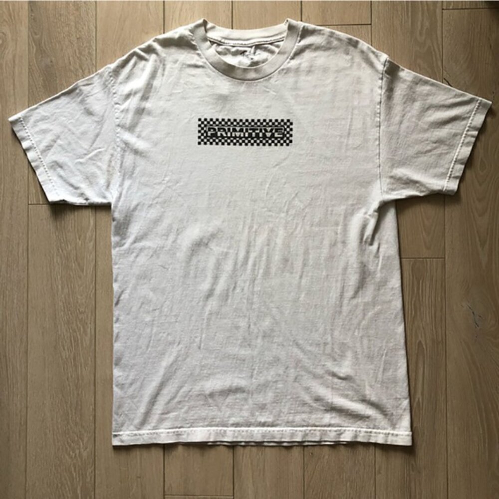 Primitive Skateboarding Black & White Checkerboard Logo T-Shirt